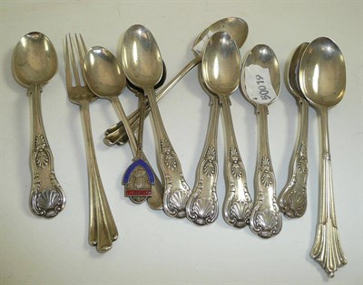 Lot 219 - A set of six silver teaspoons and five other pieces