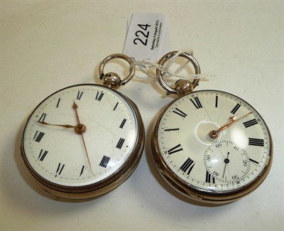 Lot 224 - A silver centre seconds pocket watch, later added cylinder movement signed James Miller London, and