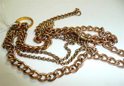 Lot 235 - Three gold chains and a wedding band