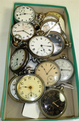 Lot 240 - Sixteen open faced plated pocket watches