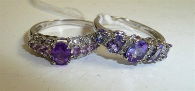 Lot 247 - Two 9ct white gold stone set rings