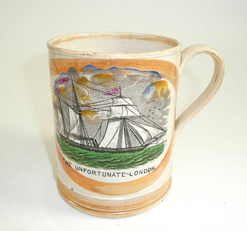 Lot 256 - Sunderland lustre frog mug ";The Unfortunate London"