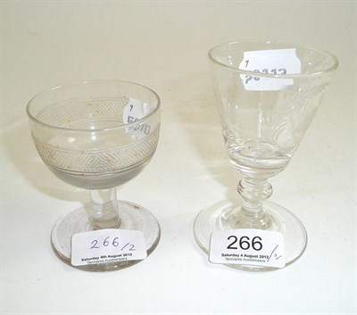 Lot 266 - Late 18th century glass engraved with a ship and another glass (2)