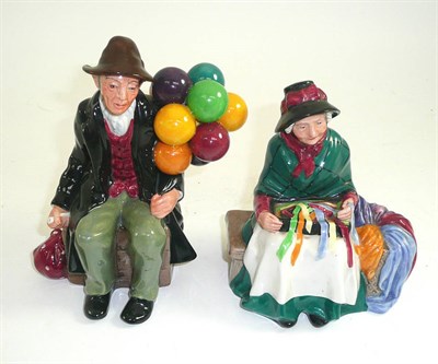 Lot 269 - Royal Doulton figures 'The Balloon Man' HN1954 and 'Silks and Ribbons' HN2017 (2)