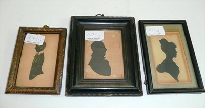 Lot 271 - Three framed silhouette portraits