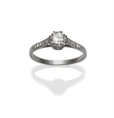 Lot 292 - A Diamond Solitaire Ring, the round brilliant cut diamond in a white eight claw setting, to...