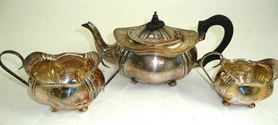 Lot 294 - Silver three piece tea service