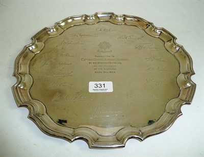 Lot 331 - An engraved silver presentation salver dated 1933