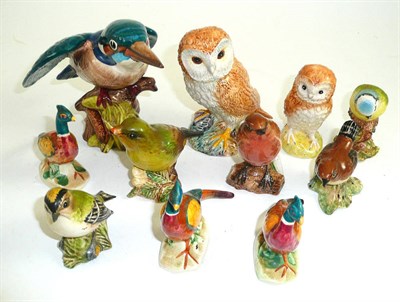 Lot 350 - Beswick Kingfisher and ten other Beswick birds