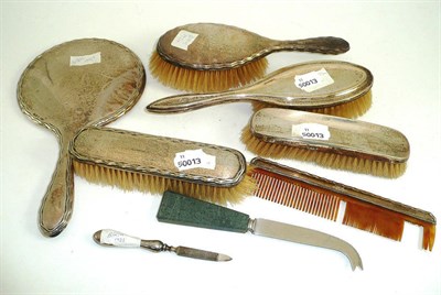 Lot 354 - A collection of silver backed brushes etc