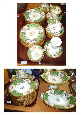 Lot 367 - A 19th century Coalport green and floral dessert service