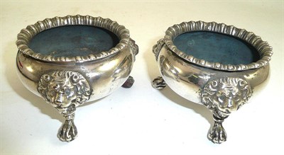 Lot 374 - A pair of Garrard & Co silver salts on claw feet