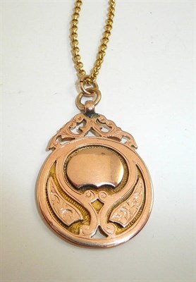 Lot 378 - A 9ct gold medal on chain