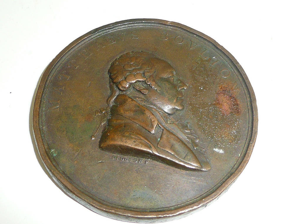 Lot 383 - A Matthew Boulton bronze death medal, by G F Pidgeon, 1819, struck to commemorate the 10th...