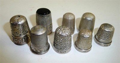 Lot 407 - Assorted silver thimbles