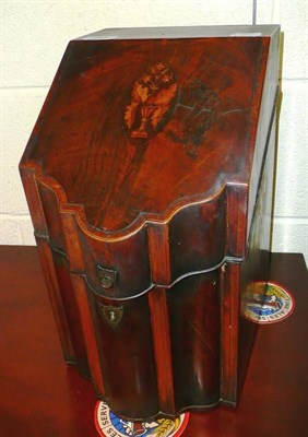 Lot 423 - George III mahogany knife box (converted)