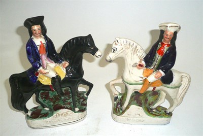 Lot 445 - A pair of Victorian Staffordshire figures ";Dick Turpin"; and ";Tom King"