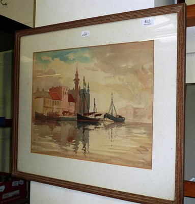 Lot 463 - Cecil Carie framed watercolour drawing Ostende, dated 1936