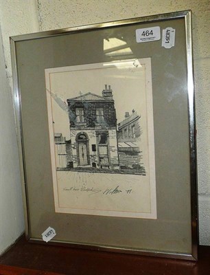 Lot 464 - Stuart Walton pencil drawing of 'Small House, Bradford'