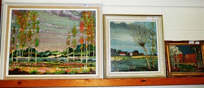 Lot 482 - F.Chapman 20th century contemporary, three oils on board, landscapes