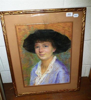 Lot 484 - Francois Dunont 1915, pastel of a lady