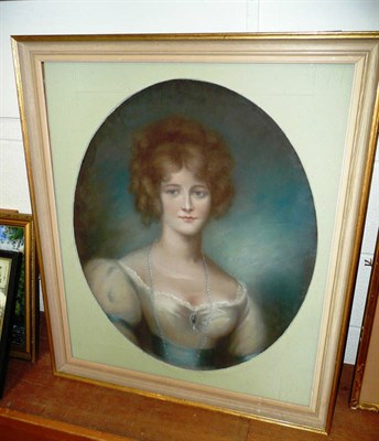 Lot 485 - Oval pastel of a lady, after Pierre Mignard