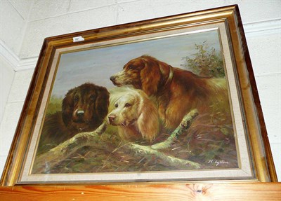 Lot 491 - Oil - three dogs