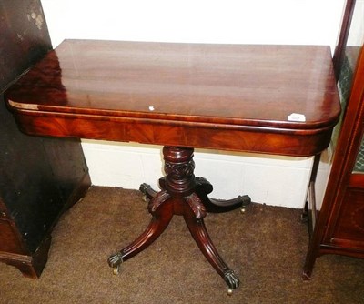 Lot 507 - A 19th century mahogany fold-over card table