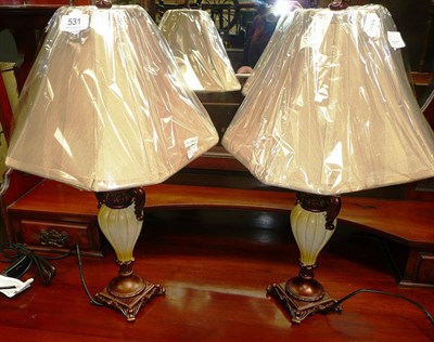 Lot 531 - A pair of lamps and shades