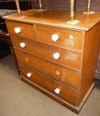 Lot 535 - A Victorian grained pine five drawer chest