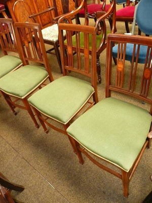 Lot 585 - Four inlaid Edwardian chairs