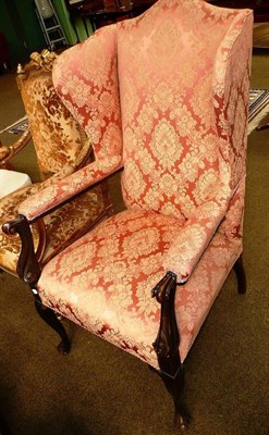 Lot 590 - Mahogany armchair on Spanish paw feet