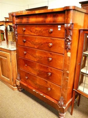 Lot 619 - Victorian mahogany lobby chest, some veneer losses