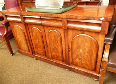 Lot 640 - A Victorian mahogany four door sideboard with cushion shaped drawers