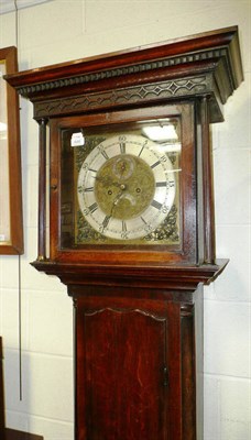 Lot 646 - A George III oak longcase clock with circular brass dial