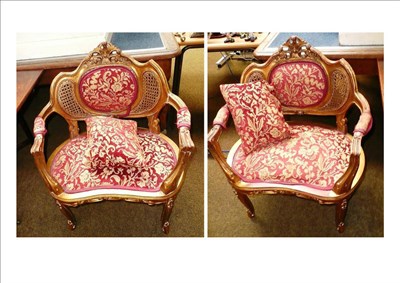 Lot 652 - Pair of 20th century gilt fauteuils