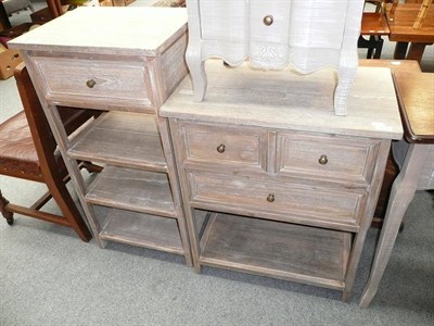 Lot 709 - A shabby chic side table and another