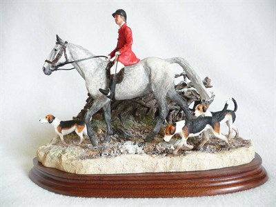 Lot 1003 - Border Fine Arts 'Boxing Day Meet' grey horse, huntsman and hounds, model No.BO876 by Anne...