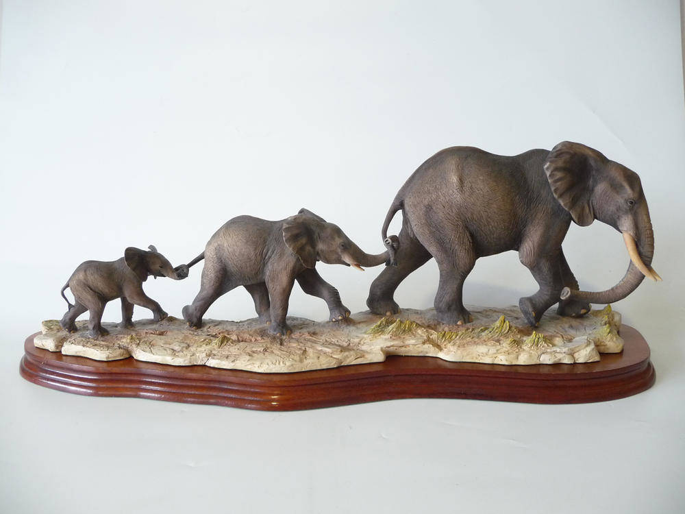 Lot 1007 - Border Fine Arts Elephant Group 'Follow my Leader', model No. BFA203 by Richard Roberts, Ltd....