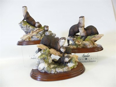 Lot 1013 - Three Border Fine Arts Otter groups, 'Spring Romance', model No. MTR05, Ltd. edition No. 1806/2500