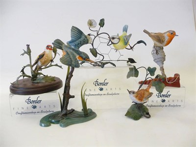 Lot 1020 - Five Border Fine Arts Finesse Birds designed by David Burnham Smith, 'Kingfisher',  model No....