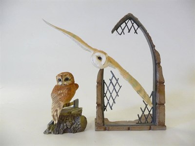 Lot 1021 - Two Border Fine Arts Finesse Birds designed by David Burnham Smith, 'Barn owl in Church...