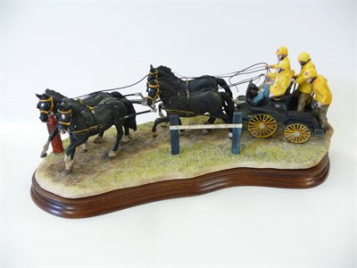 Lot 1034 - Border Fine Arts 'Teamwork', British Carriage Racing Team, four in hand with black ponies,...