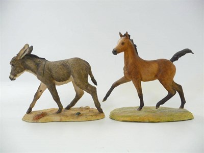 Lot 1036 - Border Fine Arts 'Thoroughbred Foal' style one, model No. 070 by Anne Wall, bay, 15cm highand...