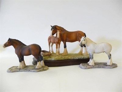 Lot 1042 - Border Fine Arts 'Spring Pastures' Clydesdale mare and foal, model No. JH32 by Ray Ayres,...