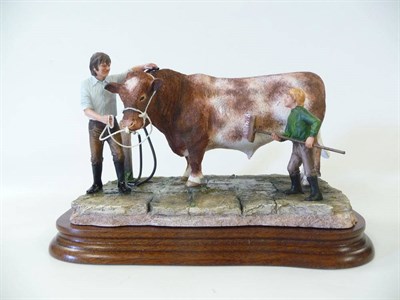 Lot 1051 - Border Fine Arts 'Getting Ready for the Show' farmer with bull and boy, model No.BO861 by Craig...