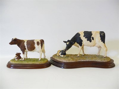 Lot 1056 - Border Fine Arts 'Holstein Friesian Cow and Calf', model No. BO309 by Kirsty Armstrong, Ltd....