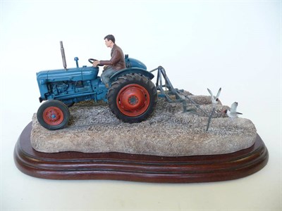 Lot 1069 - Border Fine Arts Fordson Dexta Tractor 'Ridging Up', model No. A2141 by ray Ayres, 10.8cm high...