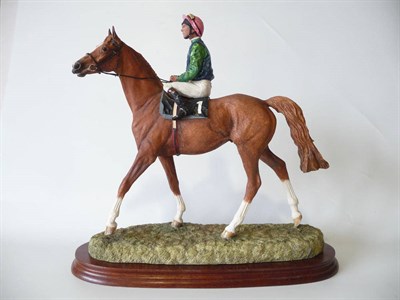 Lot 1080 - Border Fine Arts Racehorse and Jockey 'On Parade' chestnut horse, model No. BO801A by Anne...