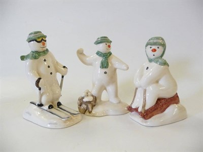 Lot 1091 - Royal Doulton 'The Snowman Skiing', model No. DS21; 'The Snowman Tobogganing', No. DS20 and...